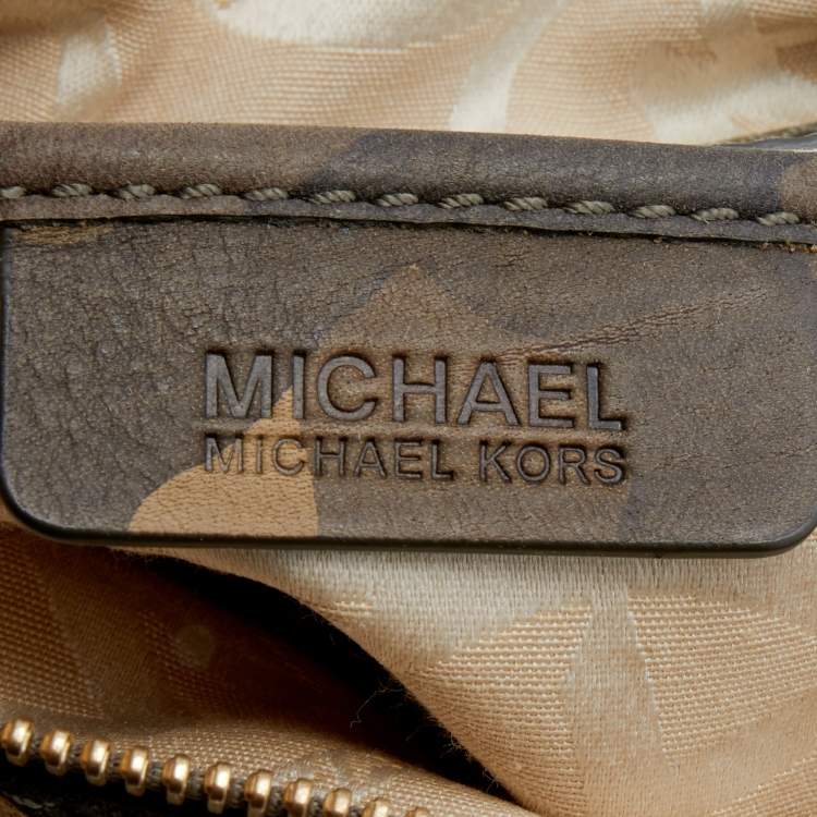 مملوكة مسبقًا MICHAEL Michael Kors Multicolor Camo Leather Grayson Satchel