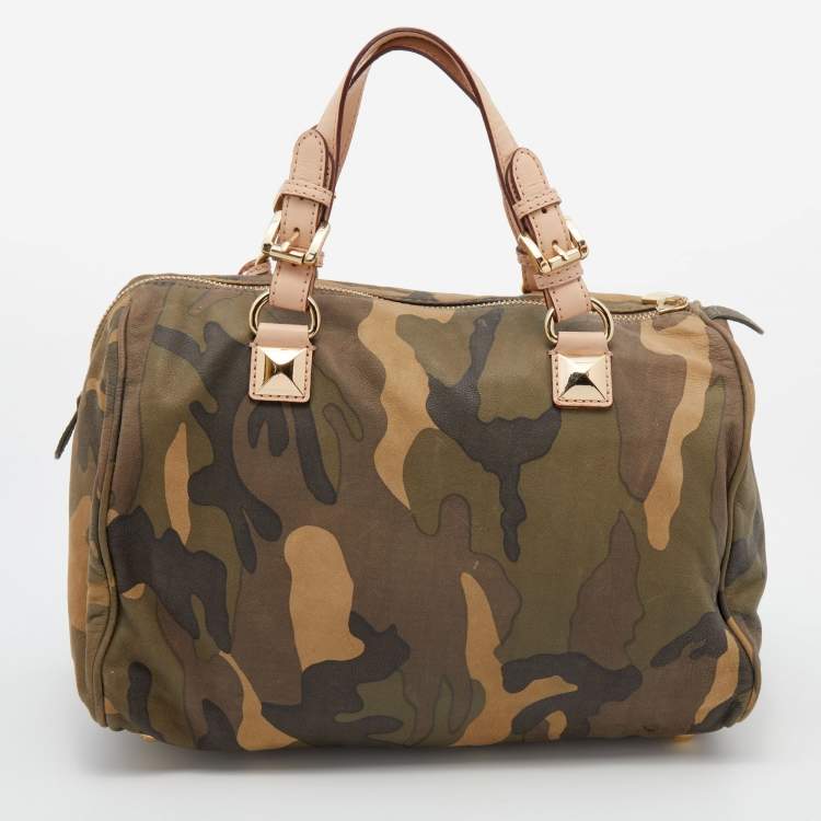 مملوكة مسبقًا MICHAEL Michael Kors Multicolor Camo Leather Grayson Satchel