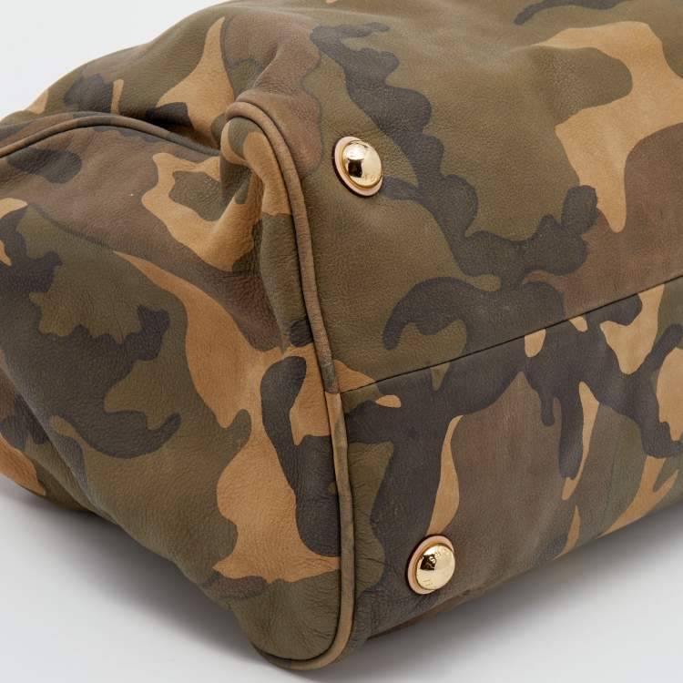 مملوكة مسبقًا MICHAEL Michael Kors Multicolor Camo Leather Grayson Satchel