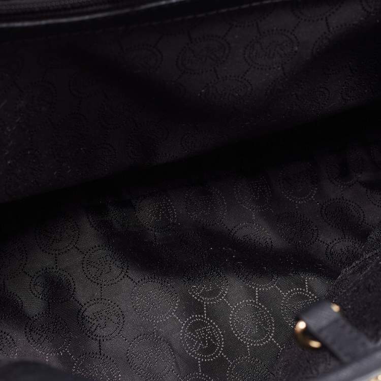 Pre Owned MICHAEL Michael Kors Black Saffiano Leather Large Jet Set Travel Tote