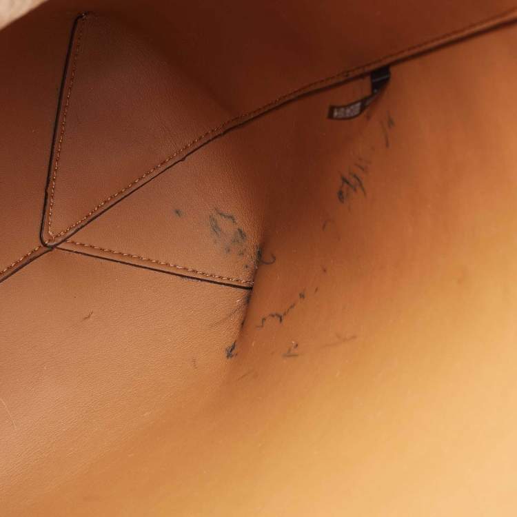 Pre Owned MICHAEL Michael Kors Vanilla/Tan Signature Coated Canvas and Leather Hayley Tote 