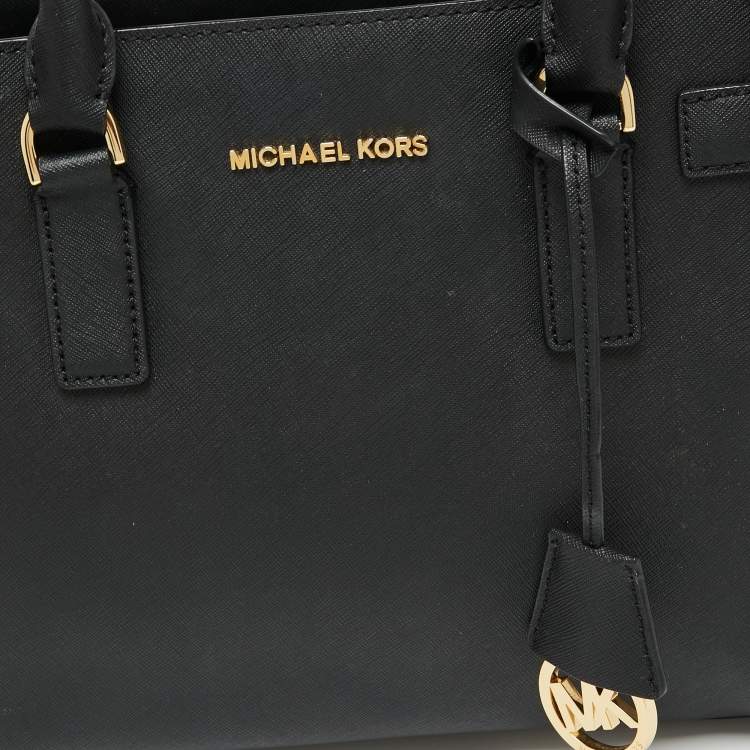 Pre Owned MICHAEL Michael Kors Black Saffiano Leather Dillon Tote