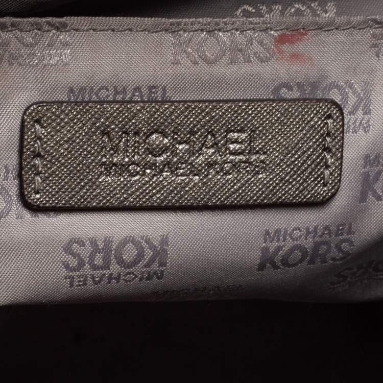 Pre Owned MICHAEL Michael Kors Gun Metal Leather Sandrine Tote