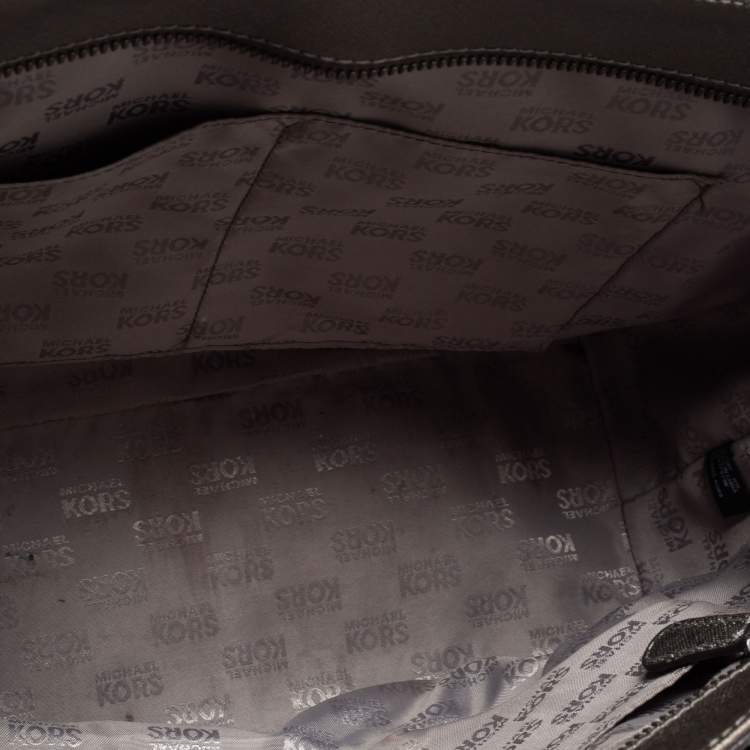 Pre Owned MICHAEL Michael Kors Gun Metal Leather Sandrine Tote