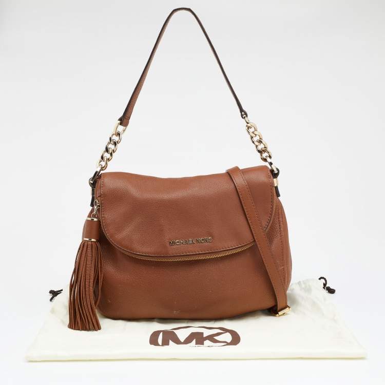Pre Owned MICHAEL Michael Kors Brown Leather Bedford Crossbody Bag