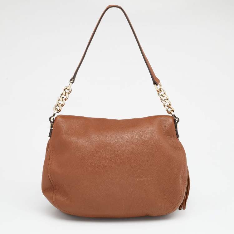 Pre Owned MICHAEL Michael Kors Brown Leather Bedford Crossbody Bag