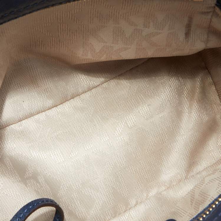 Pre Owned MICHAEL Michael Kors Blue Saffiano Leather Small Selma Crossbody Bag