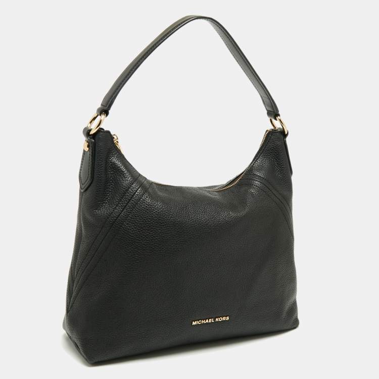 Pre Owned Michael Kors Black Grained Leather Aria Hobo