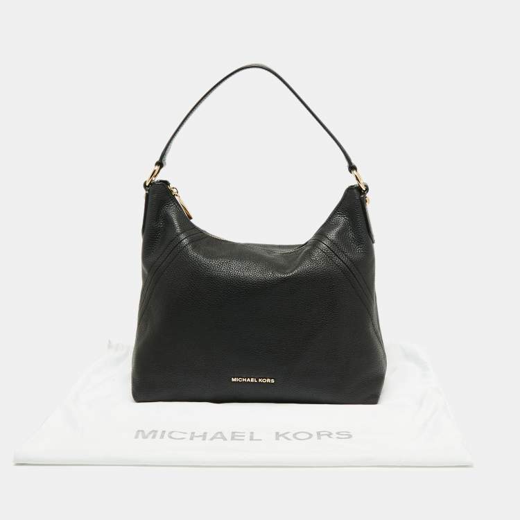 Pre Owned Michael Kors Black Grained Leather Aria Hobo
