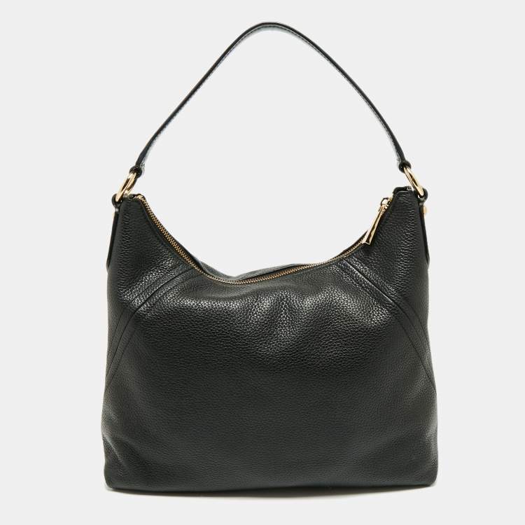 Pre Owned Michael Kors Black Grained Leather Aria Hobo