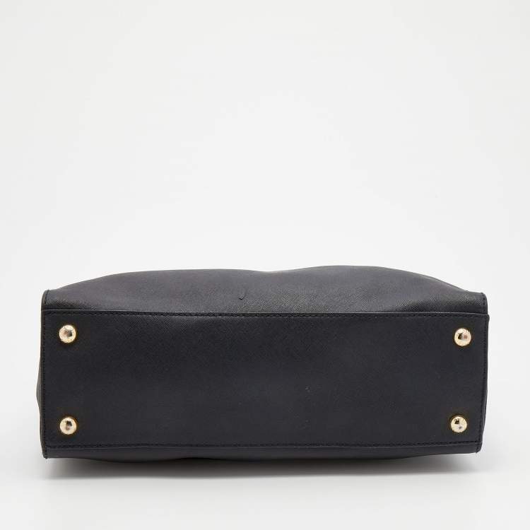 مملوكة مسبقًا MICHAEL Michael Kors Black Leather Large East West Hamilton Tote