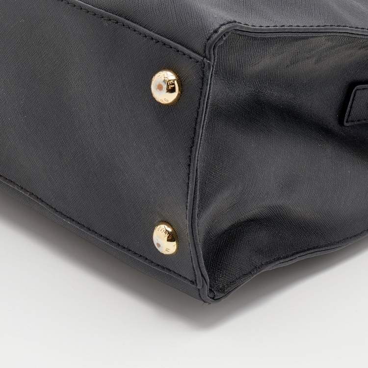 مملوكة مسبقًا MICHAEL Michael Kors Black Leather Large East West Hamilton Tote