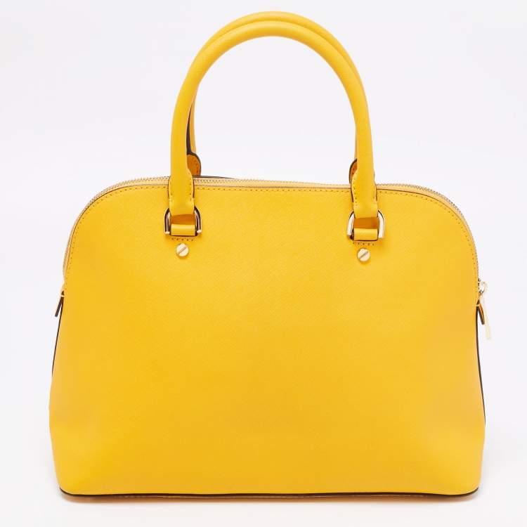 مملوكة مسبقًا MICHAEL Michael Kors Mustard Yellow Leather Cindy Dome Satchel
