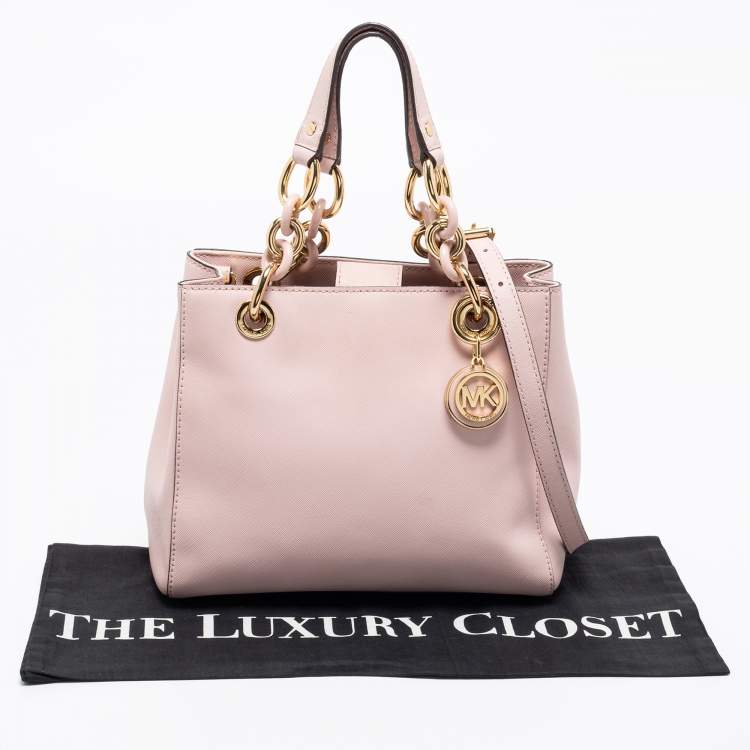 Pre Owned MICHAEL Michael Kors Pink Leather Small Cynthia Tote