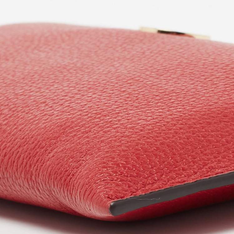 Pre Owned MICHAEL Michael Kors Red Leather Wristlet Clutch