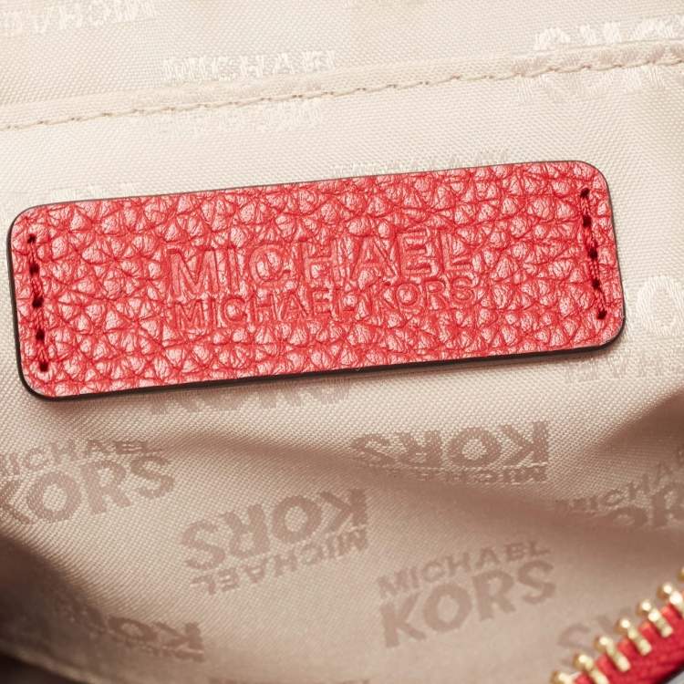Pre Owned MICHAEL Michael Kors Red Leather Wristlet Clutch