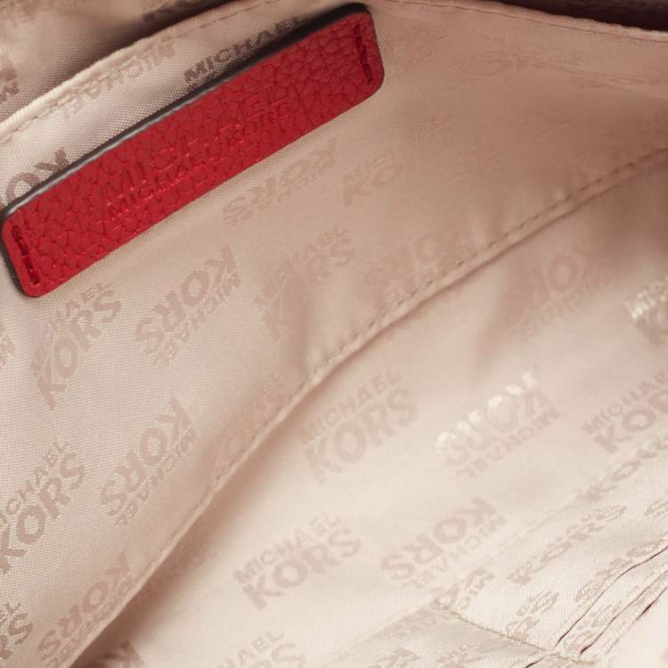 Pre Owned MICHAEL Michael Kors Red Leather Wristlet Clutch
