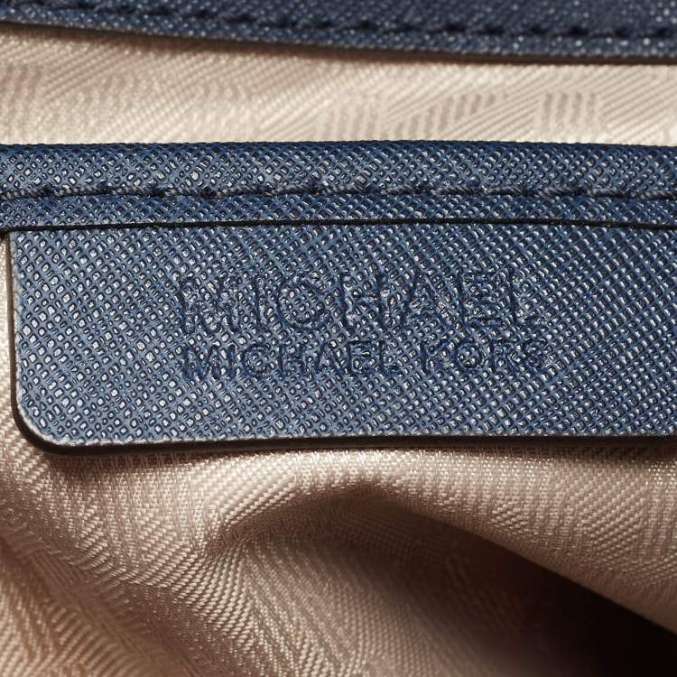 Pre Owned MICHAEL Michael Kors Navy Blue Leather Portia Top Handle Bag