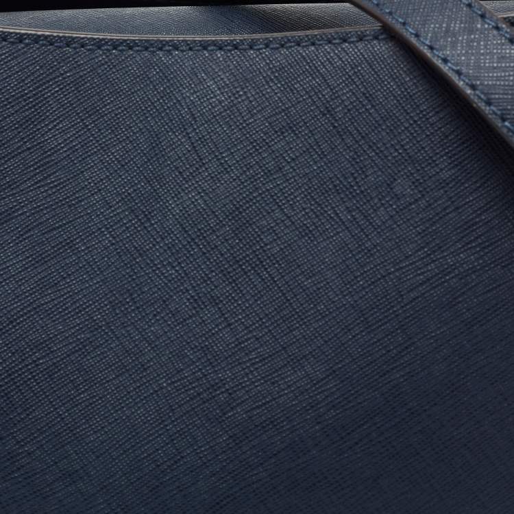 Pre Owned MICHAEL Michael Kors Navy Blue Leather Portia Top Handle Bag