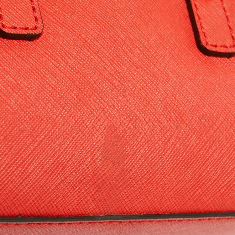 Pre Owned MICHAEL Michael Kors Red Saffiano Leather Mini Hamilton Crossbody Bag