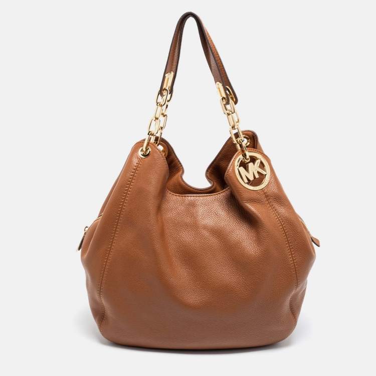 Pre Owned MICHAEL Michael Kors Tan Leather Fulton Hobo