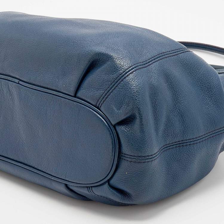 Pre Owned MICHAEL Michael Kors Blue Leather Ring Tassel Tote 