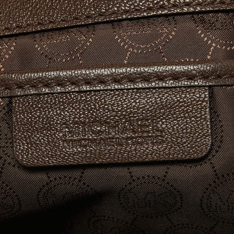 Pre Owned MICHAEL Michael Kors Brown Python Embossed Leather Satchel