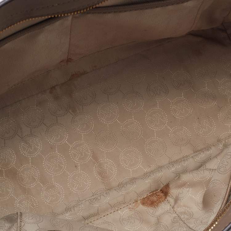 Pre Owned MICHAEL Michael Kors Tortilla Brown Saffiano Leather Large Selma Tote