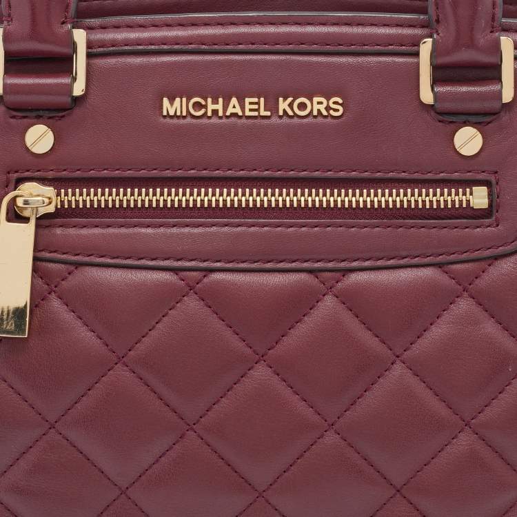 Pre Owned MICHAEL Michael Kors Burgundy Quilted Leather Selma Tote
