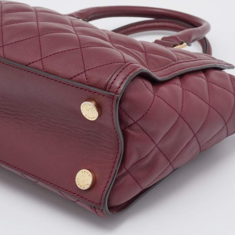 Pre Owned MICHAEL Michael Kors Burgundy Quilted Leather Selma Tote
