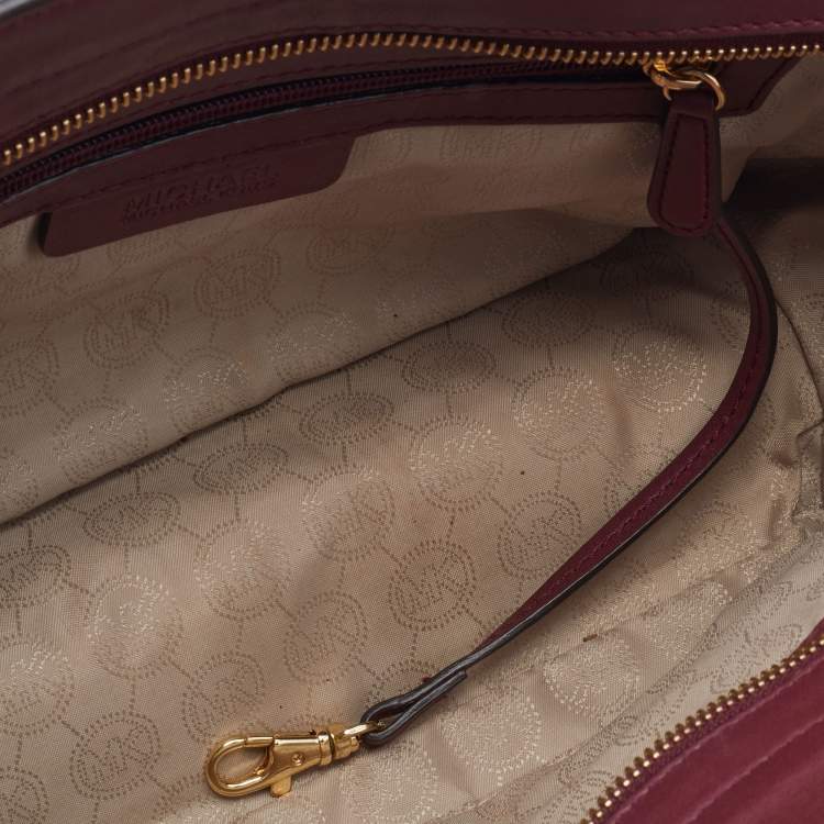 Pre Owned MICHAEL Michael Kors Burgundy Quilted Leather Selma Tote