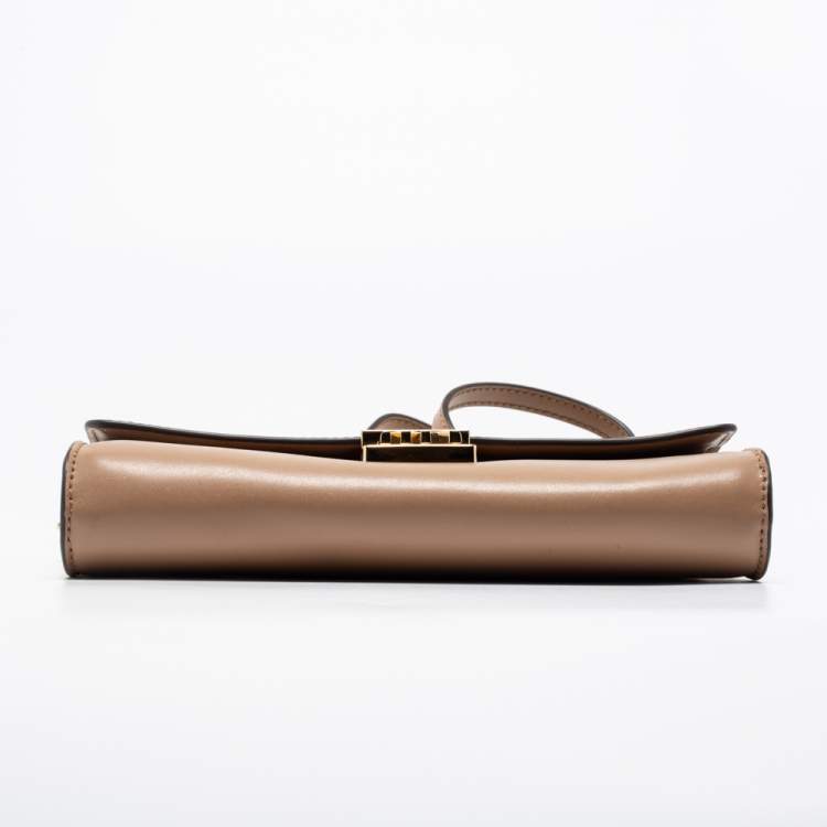 Pre Owned MICHAEL Michael Kors Beige Leather Mindy Crossbody Bag