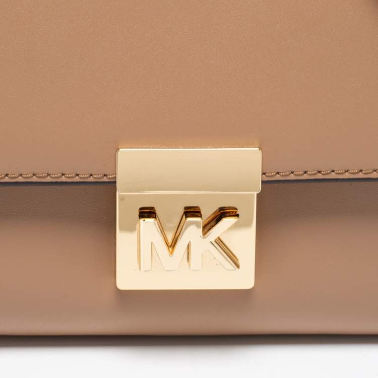 Pre Owned MICHAEL Michael Kors Beige Leather Mindy Crossbody Bag
