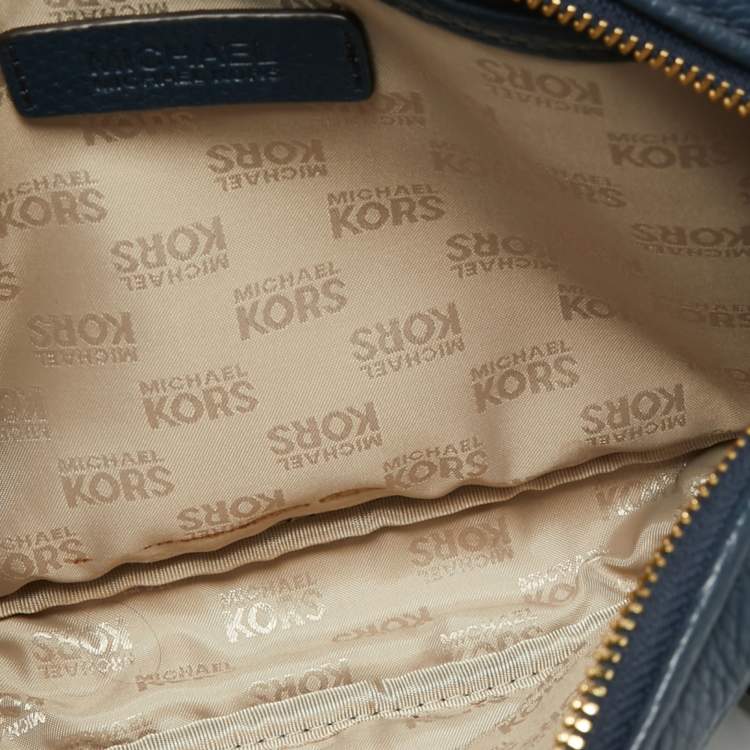 Pre Owned MICHAEL Michael Kors Navy Blue Leather Crossbody Bag