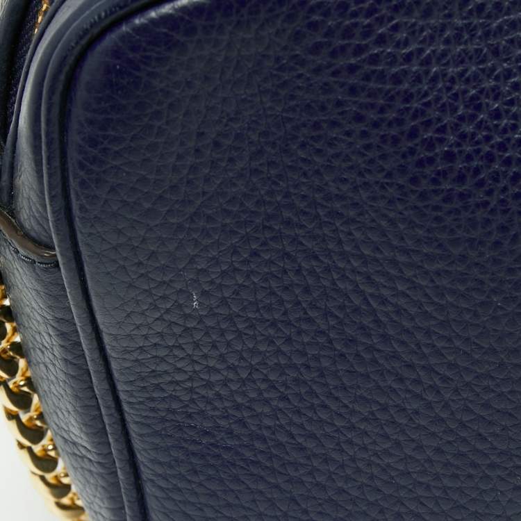 Pre Owned MICHAEL Michael Kors Navy Blue Leather Crossbody Bag