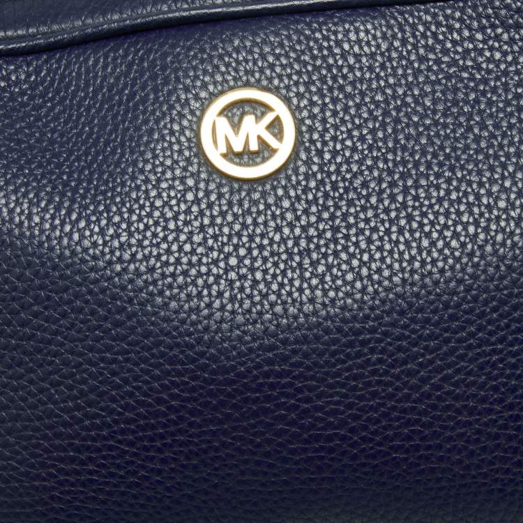 Pre Owned MICHAEL Michael Kors Navy Blue Leather Crossbody Bag