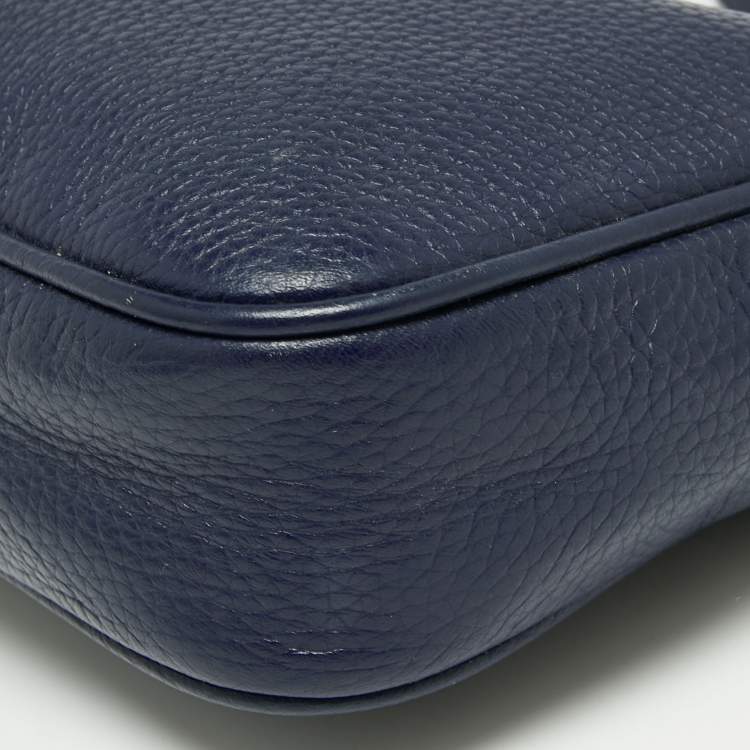 Pre Owned MICHAEL Michael Kors Navy Blue Leather Crossbody Bag