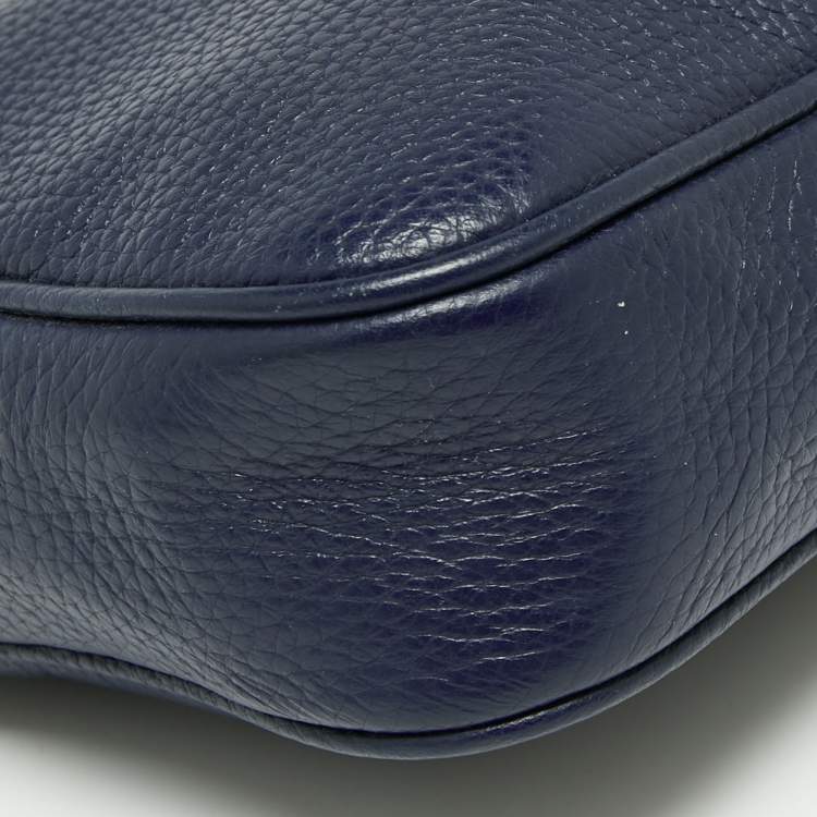 Pre Owned MICHAEL Michael Kors Navy Blue Leather Crossbody Bag
