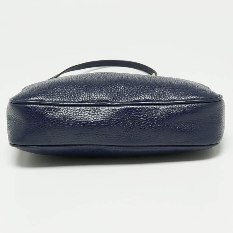 Pre Owned MICHAEL Michael Kors Navy Blue Leather Crossbody Bag