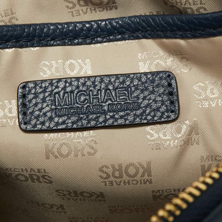 Pre Owned MICHAEL Michael Kors Navy Blue Leather Crossbody Bag