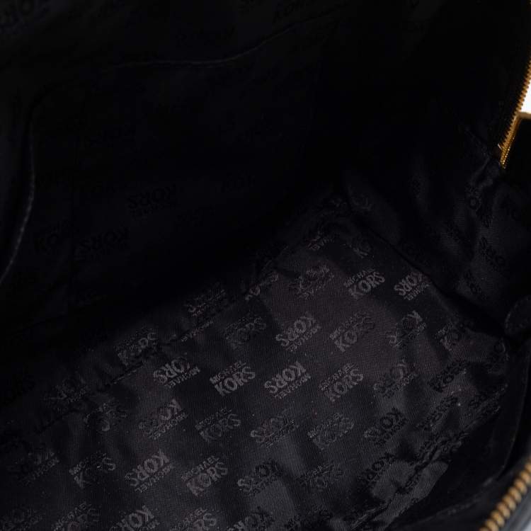 Pre Owned MICHAEL Michael Kors Black Leather Studded Sandrine Satchel