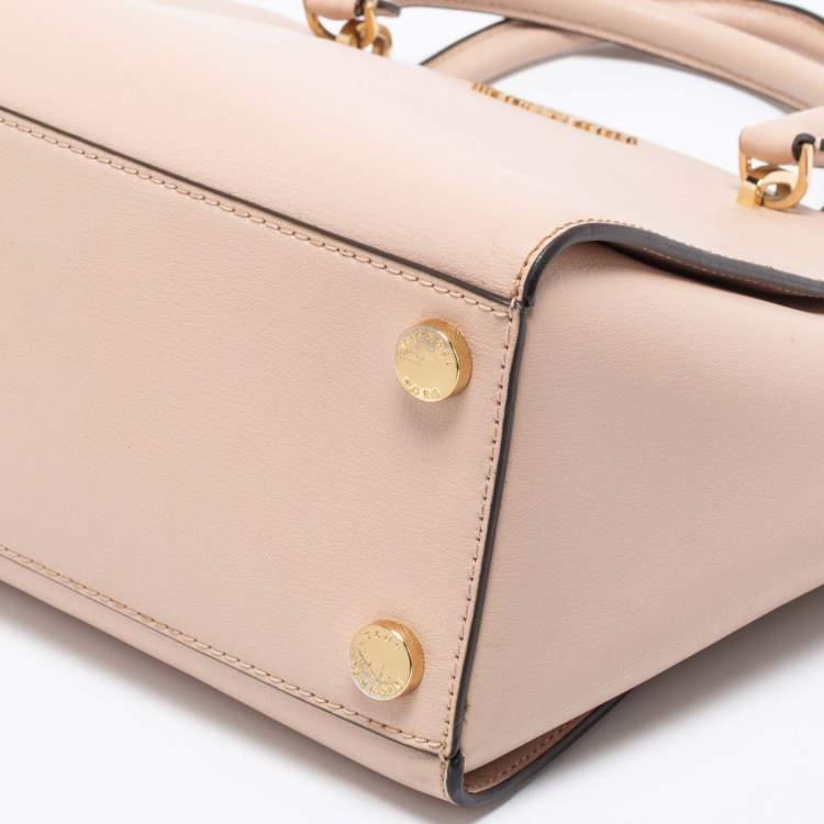 مملوكة مسبقًا MICHAEL Michael Kors Light Beige Saffiano Leather Large Ellis Satchel