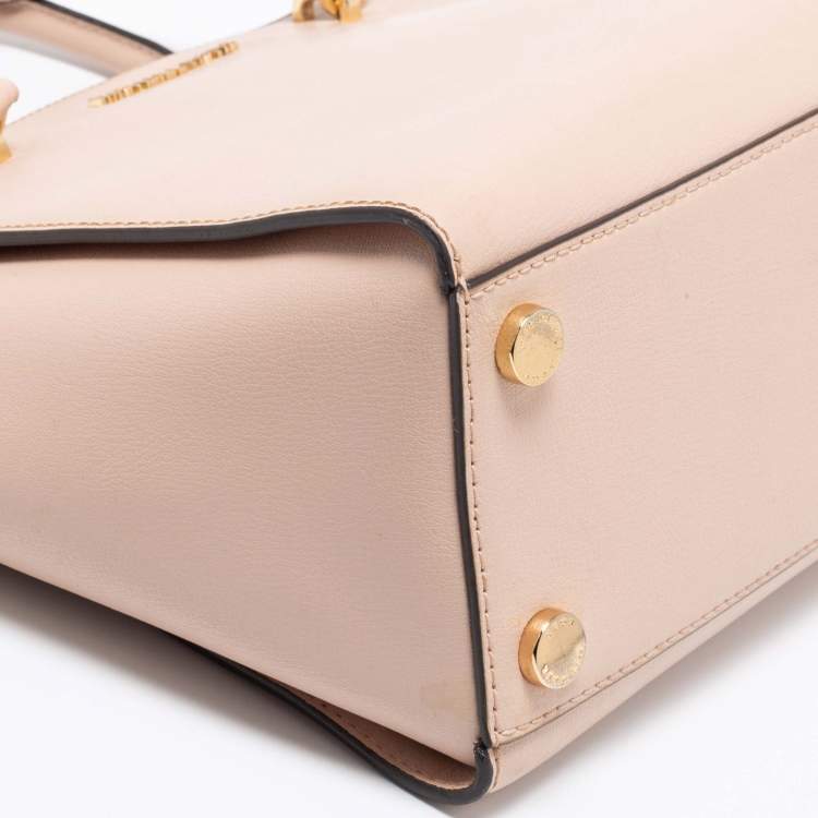 مملوكة مسبقًا MICHAEL Michael Kors Light Beige Saffiano Leather Large Ellis Satchel