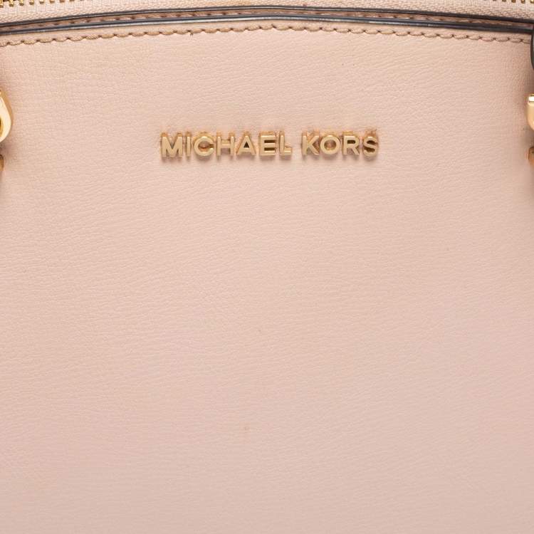 مملوكة مسبقًا MICHAEL Michael Kors Light Beige Saffiano Leather Large Ellis Satchel