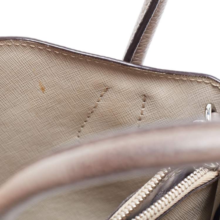 Pre Owned MICHAEL Michael Kors Beige Leather Mini Mercer Tote