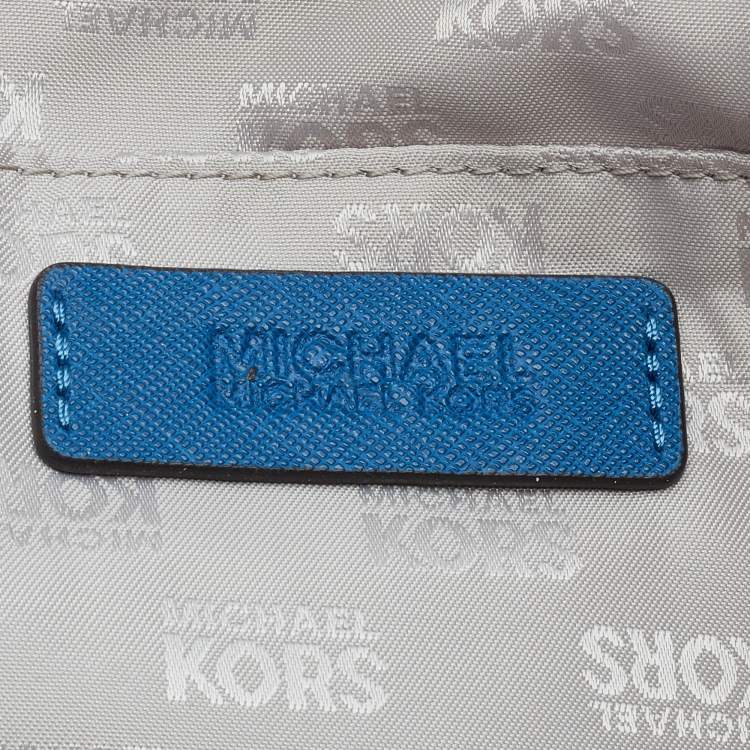 Pre Owned MICHAEL Michael Kors Blue Leather Large Jet Set Travel Tote