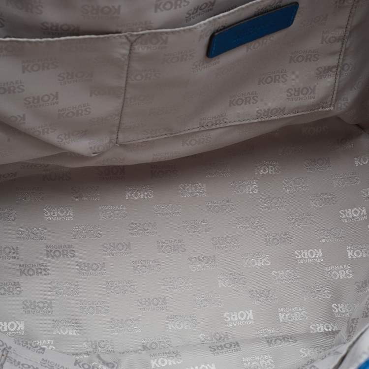 Pre Owned MICHAEL Michael Kors Blue Leather Large Jet Set Travel Tote