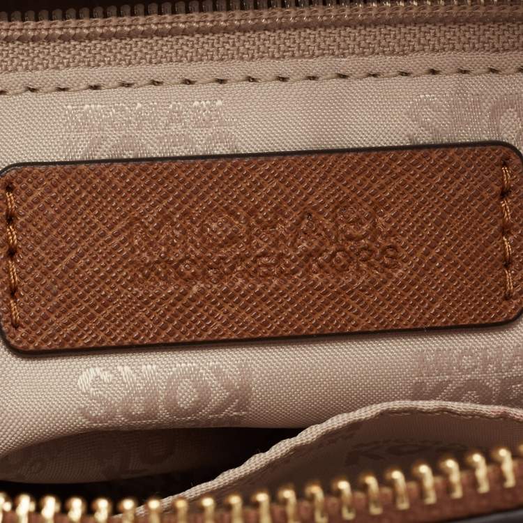 Pre Owned MICHAEL Michael Kors Tan Leather Emmy Crossbody Bag