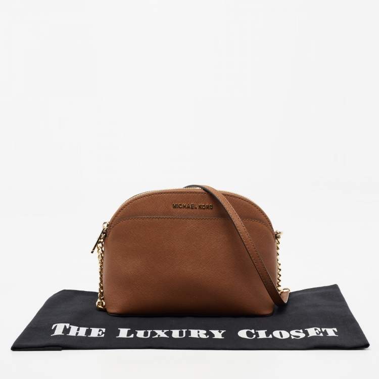 Pre Owned MICHAEL Michael Kors Tan Leather Emmy Crossbody Bag