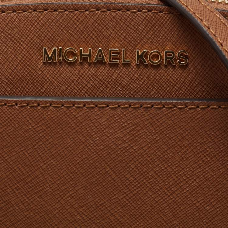 Pre Owned MICHAEL Michael Kors Tan Leather Emmy Crossbody Bag